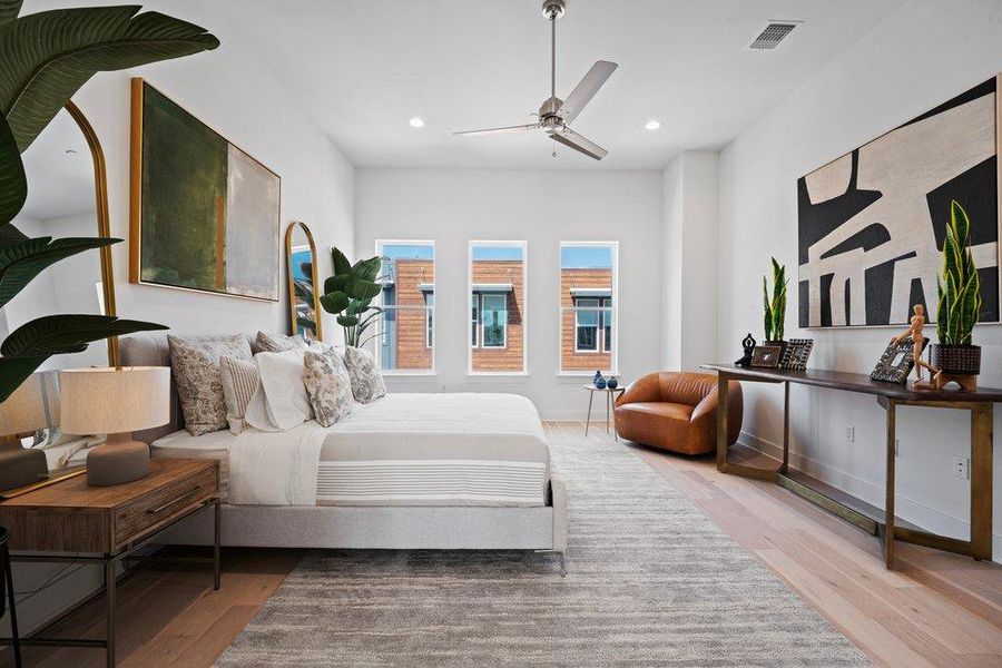 Furnished interior view inside a new home in Bluebonnet Lofts, Austin (Image 9).