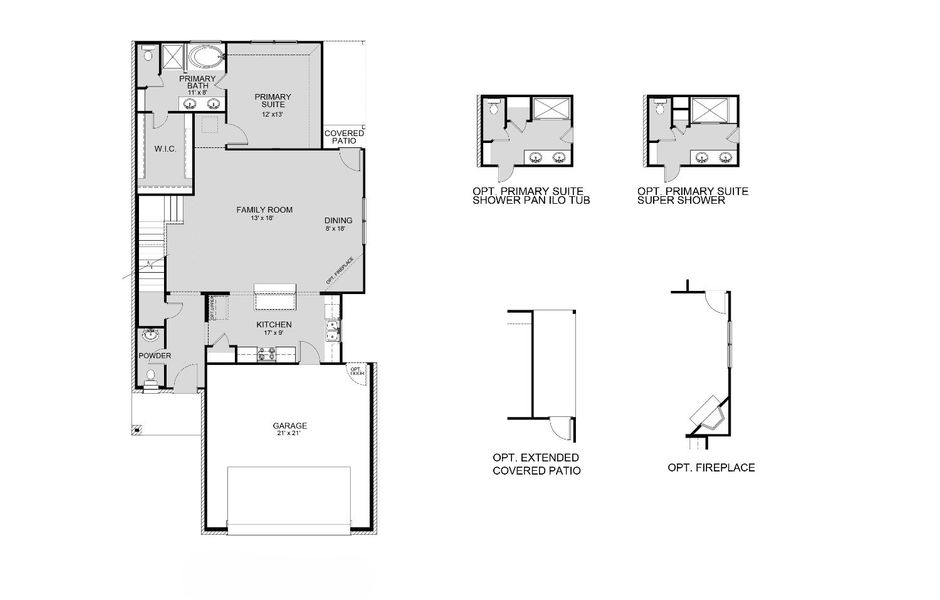 2D floor plan layout for the The Bronte - Walden on Lake Conroe by Legend Homes in Lake Conroe Area Homes, Montgomery, TX (Image 3).