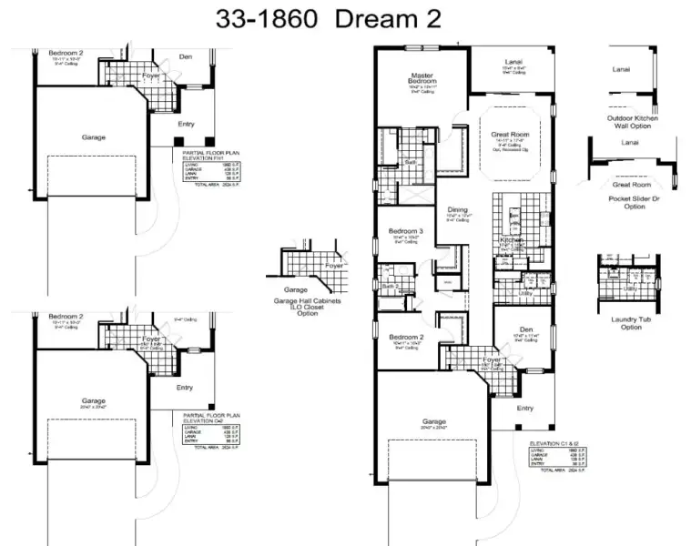 2D floor plan layout of this home in Kingston South Real Estate and Homes for Sale in Estero, FL - Neal Communities, Estero, FL (Image 5).