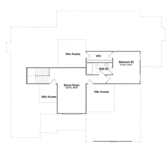 2D floor plan layout for the Bennett by Niblock Homes in Saddlehorn, Troutman, NC (Image 4).