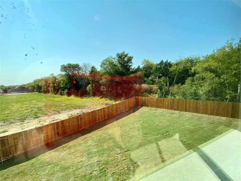 From upstairs, .40 acre, pie-shaped, private back yard with a mature tree line! From upstairs, .40 acre, pie-shaped, private back yard with a mature tree line!