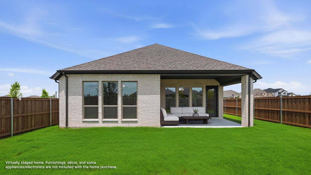 Exterior details and patio area of a home in Trinity Falls, McKinney (Image 3).