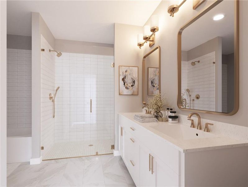 Furnished interior view inside a new home in Brookside Reserve, Alpharetta (Image 6).