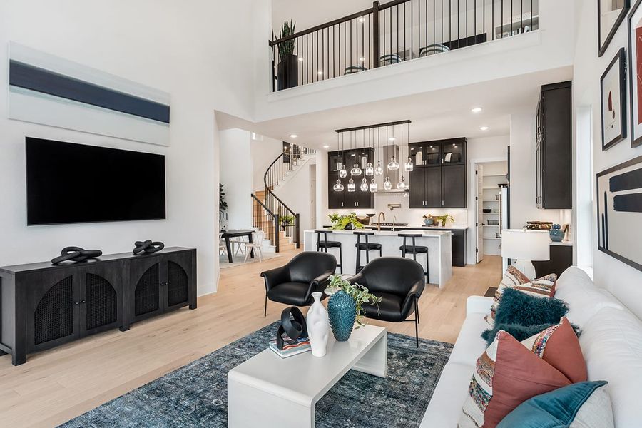 Representative furnished interior of a home built from the Linden by Tri Pointe Homes in Lagos Reserve, Manor (Image 23).