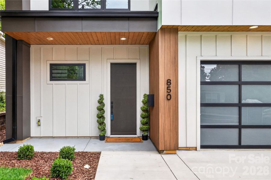 Inviting covered front entrance