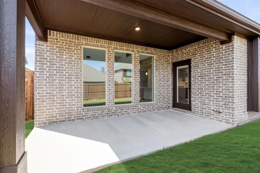 Exterior details and patio area of a home in Bear Creek Classic 60, Lavon (Image 21). Exterior details and patio area of a home in Bear Creek Classic 60, Lavon (Image 21).