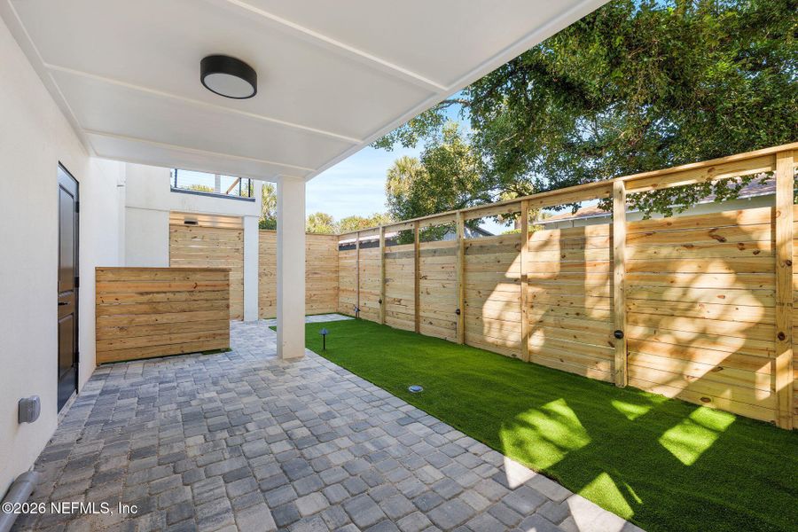 Exterior details and patio area of a home in , Jacksonville Beach (Image 3). Exterior details and patio area of a home in , Jacksonville Beach (Image 3).