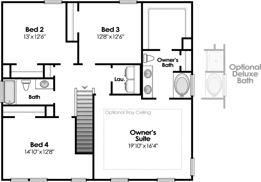 2D floor plan layout of this home in Portrait Hills, Aiken, SC (Image 3).