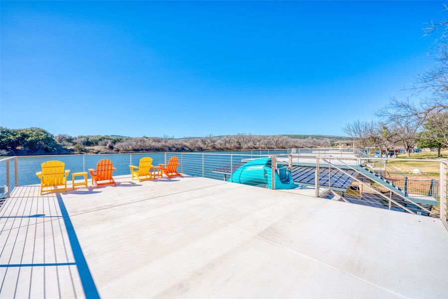 Concrete party deck with amazing slide!