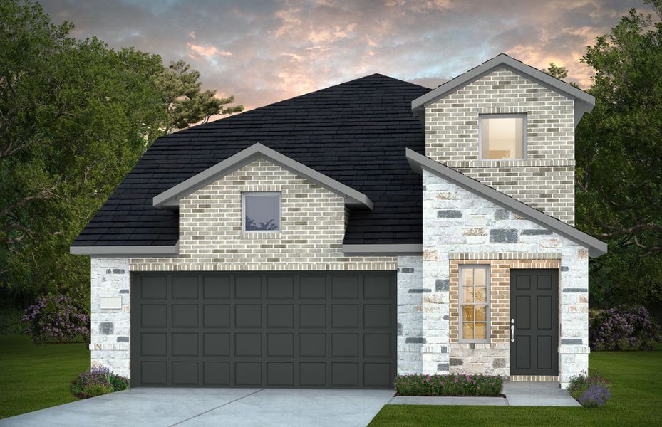 Representative exterior photo of a completed home built from the Gustine by Centex in Pinara Pines, Conroe, TX (Image 16). Representative exterior photo of a completed home built from the Gustine by Centex in Pinara Pines, Conroe, TX (Image 16).
