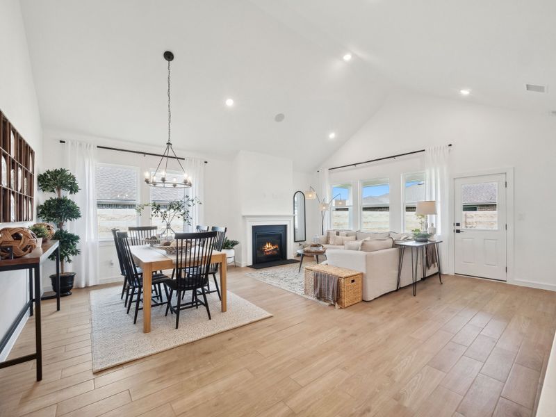 Great room with vaulted ceiling Great room with vaulted ceiling