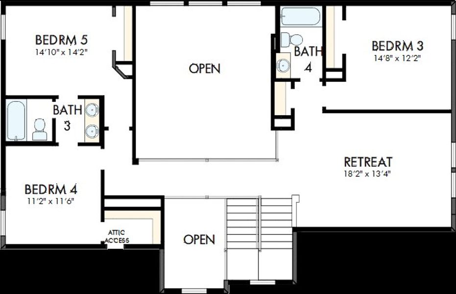 2D floor plan layout of this home in Dunham Pointe - Parkview Collection, Cypress, TX (Image 4). 2D floor plan layout of this home in Dunham Pointe - Parkview Collection, Cypress, TX (Image 4).