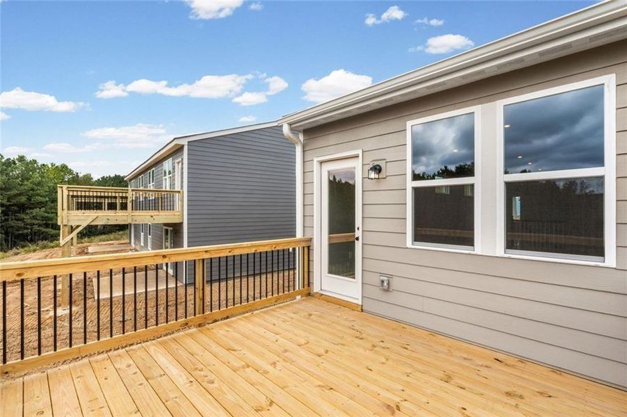 Exterior details and patio area of a home in Villas at Gold Creek, Dawsonville (Image 4).