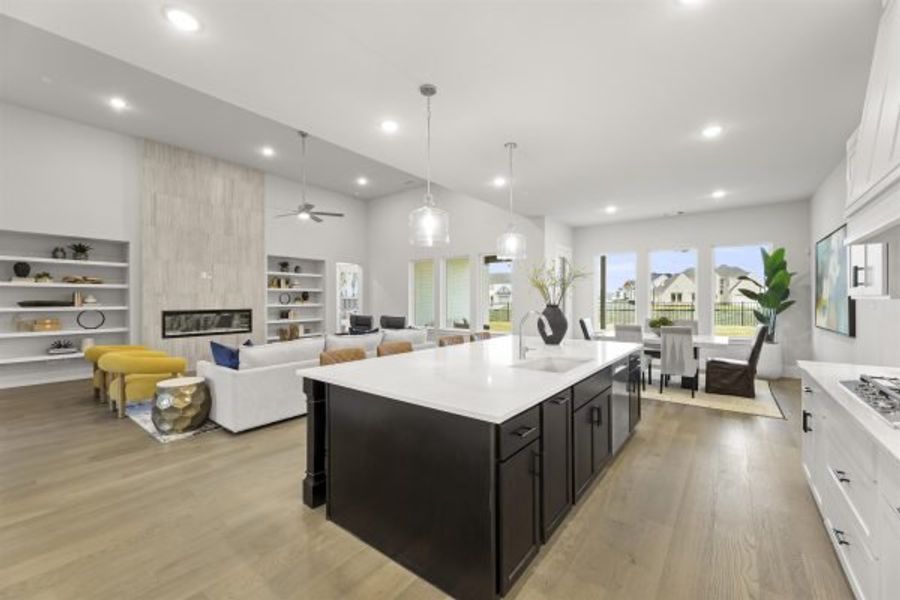 Representative furnished interior of a home built from the Tahiti by Stonefield Homes in Heath Golf and Yacht Club, Rockwall (Image 42).