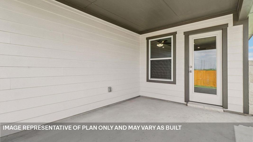 Representative exterior details of a home built from the The Lakeway by D.R. Horton in Monarch Ranch, Manor (Image 3).