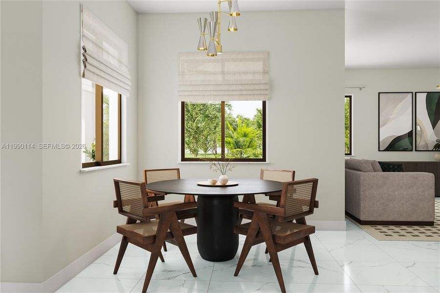 Furnished interior view inside a new home in Greenview at Presidential, Miami (Image 6). Furnished interior view inside a new home in Greenview at Presidential, Miami (Image 6).