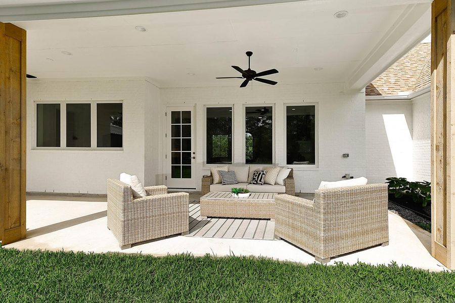 Exterior details and patio area of a home in , Willis (Image 25).