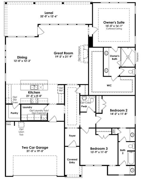 2D floor plan layout for the Maple II by Kolter Homes in The Ponds, Summerville, SC (Image 3). 2D floor plan layout for the Maple II by Kolter Homes in The Ponds, Summerville, SC (Image 3).