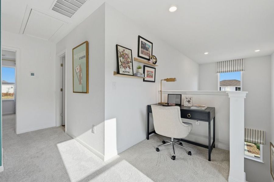 Representative furnished interior of a home built from the Hawk by Taylor Morrison in Longview 40s, Del Valle (Image 14).