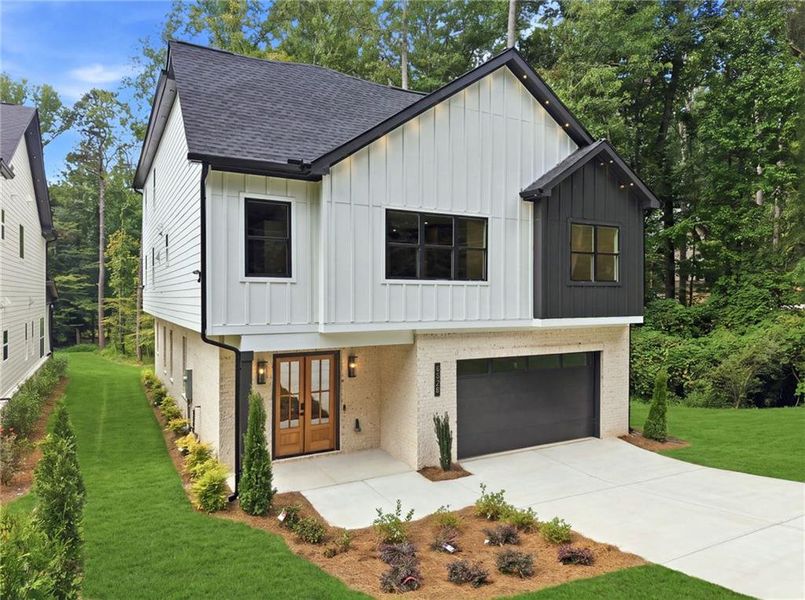 Front exterior of a new home in , Sugar Hill, GA, highlighting curb appeal (Image 27).