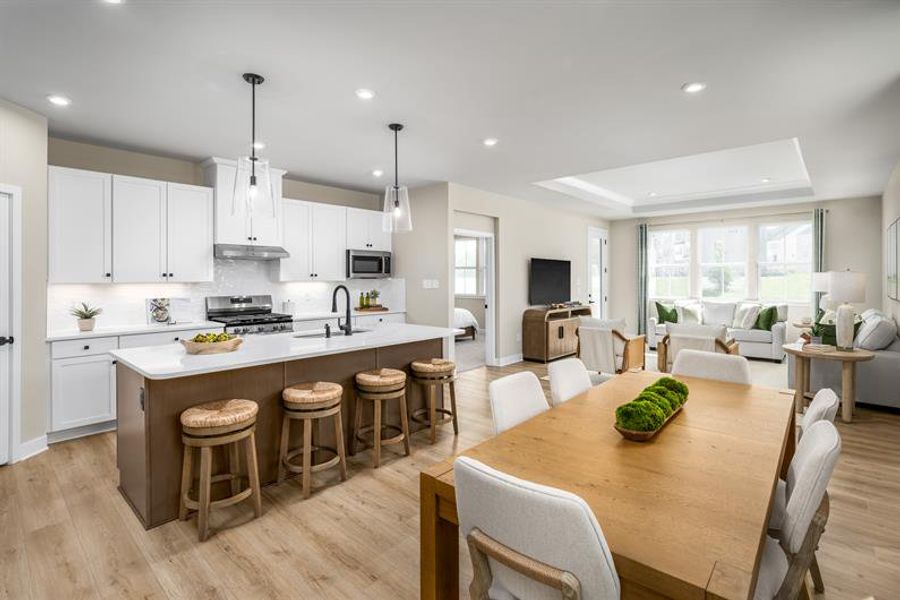 Representative furnished interior of a home built from the Geneva with 3 Car Garage by Ryan Homes in Middle Creek Village, Bolivia (Image 25).