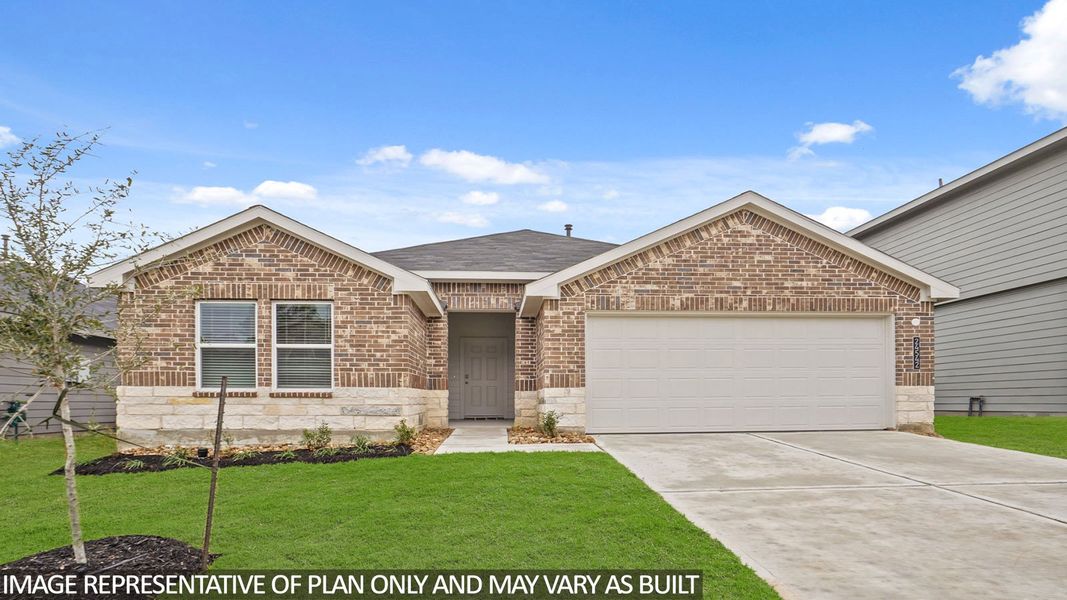 Representative exterior photo of a completed home built from the Huntsville by D.R. Horton in Grand Pines, Magnolia, TX (Image 20).