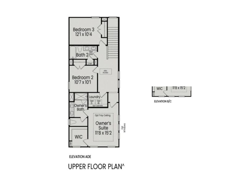 2D floor plan layout for the The Burke C by Davidson Homes LLC in Forestville Yard, Knightdale, NC (Image 4).