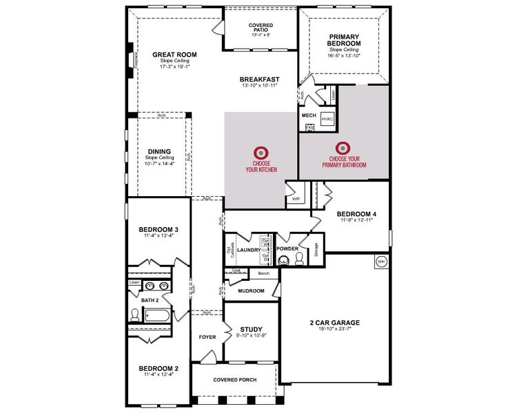 2D floor plan layout for the Driftwood by Beazer Homes in Heath Golf and Yacht Club: Heath Golf & Yacht Club, Heath, TX (Image 3).
