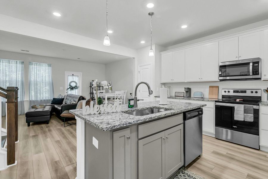 Furnished interior view inside a new home in Boykins Run Townhomes, Moncks Corner (Image 16). Furnished interior view inside a new home in Boykins Run Townhomes, Moncks Corner (Image 16).