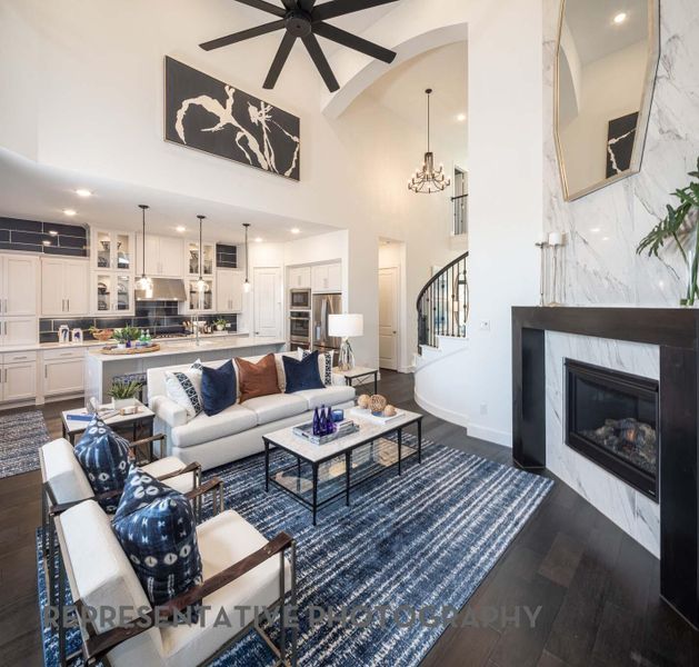 Furnished interior view inside a new home in Santa Rita Ranch, Liberty Hill (Image 13). Furnished interior view inside a new home in Santa Rita Ranch, Liberty Hill (Image 13).