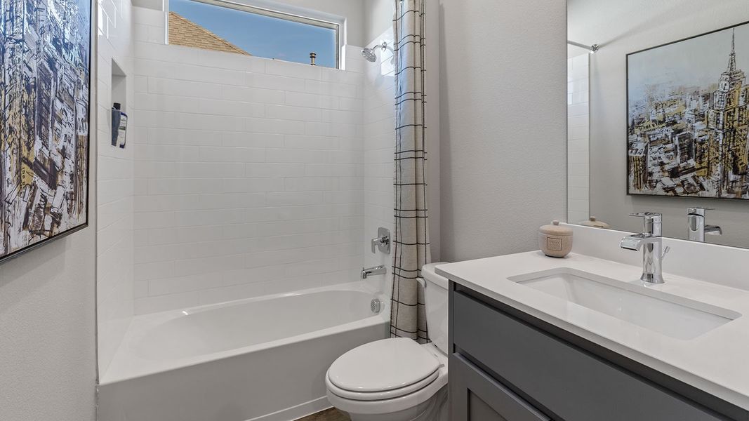 Furnished interior view inside a new home in Eagle Creek, Denton (Image 28). Furnished interior view inside a new home in Eagle Creek, Denton (Image 28).