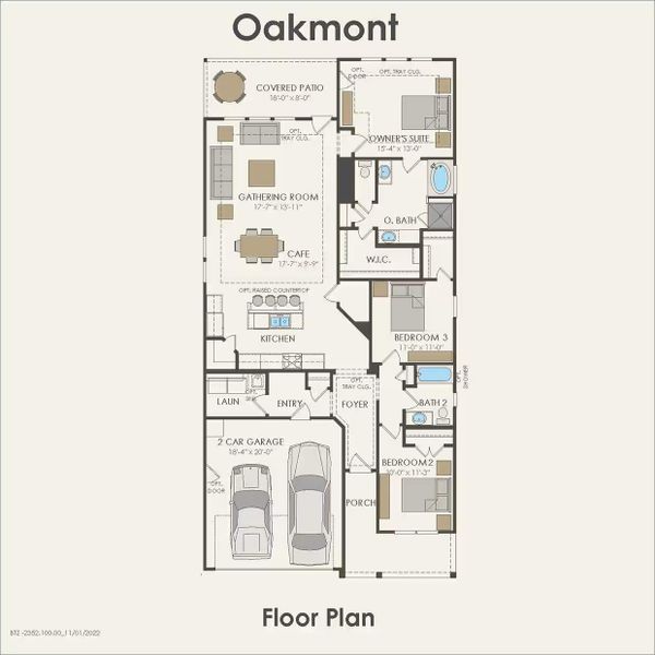 2D floor plan layout of this home in Montgomery Bend, Montgomery, TX (Image 3).