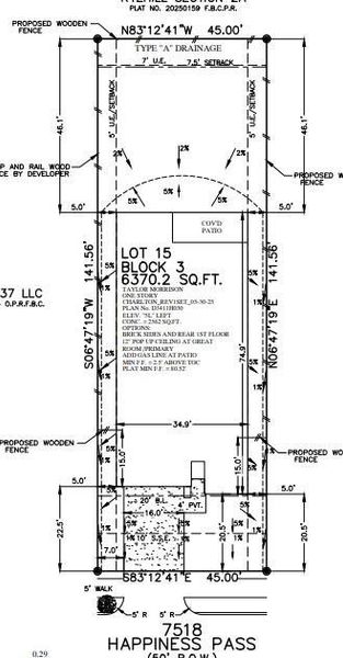 7518 Happiness Pass preliminary plot plan 7518 Happiness Pass preliminary plot plan
