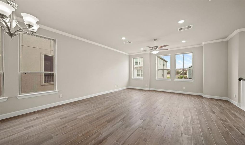 View of dining area and great room (*Photo not of actual home and used for illustration purposes only.)