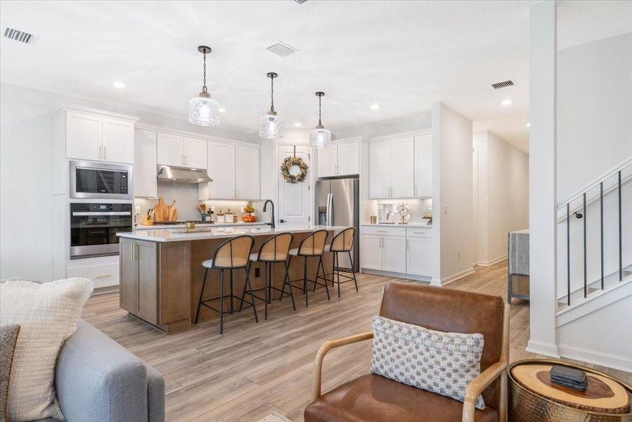 Living space into Kitchen