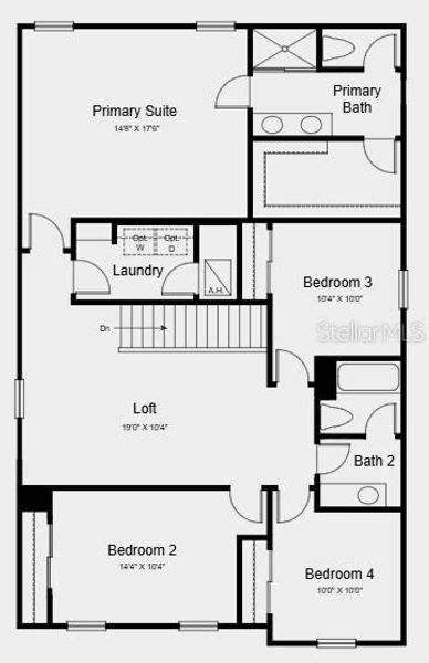 2D floor plan layout of this home in Coasterra Community Group Page, Palmetto, FL (Image 4).