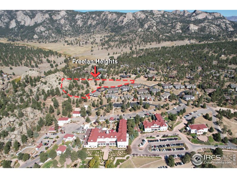 Last buildable housing parcel within the Stanley Historic District. Perfectly positioned. Walkable to downtown Estes Park. Minutes to the Rocky Mountain National Park entrances. 1 hour and 15 minutes to Denver International Airport.