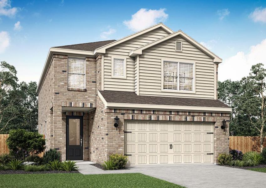 The two-story Juniper plan has stunning curb appeal and three spacious bedrooms.