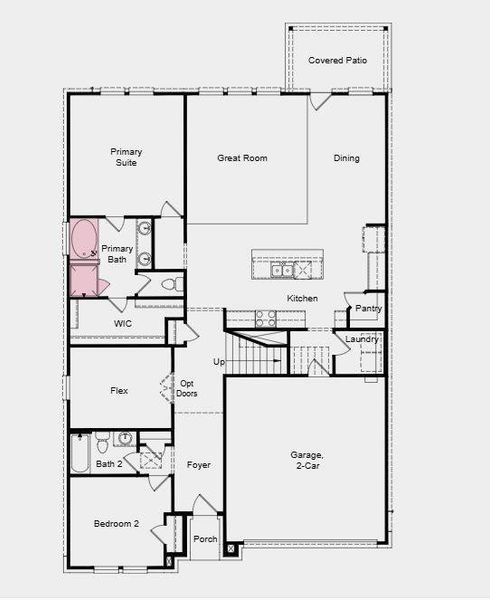 Structural options added include: Soaking tub in primary bath and covered patio.