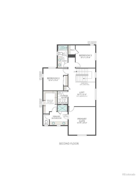 2D floor plan layout of this home in Crescendo at The Aurora Highlands, Aurora, CO (Image 5).