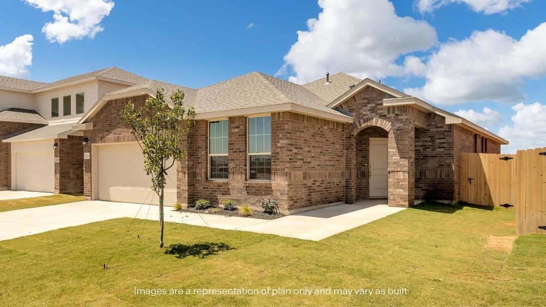 Representative exterior photo of a completed home built from the Jaxson by D.R. Horton in Mustang Ridge, Andrews, TX (Image 2).