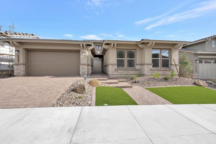 Front exterior of a new home in Meridian at Northpointe at Vistancia, Peoria, AZ, highlighting curb appeal (Image 2).