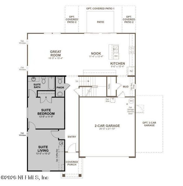 2D floor plan layout of this home in Woodbridge, Fernandina Beach, FL (Image 3).