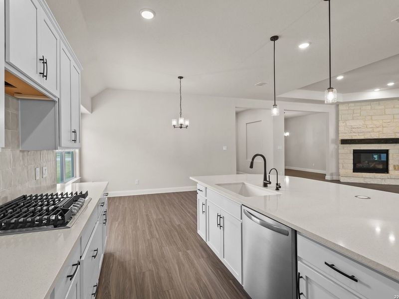 Furnished interior view inside a new home in Potranco Oaks, Castroville (Image 8).