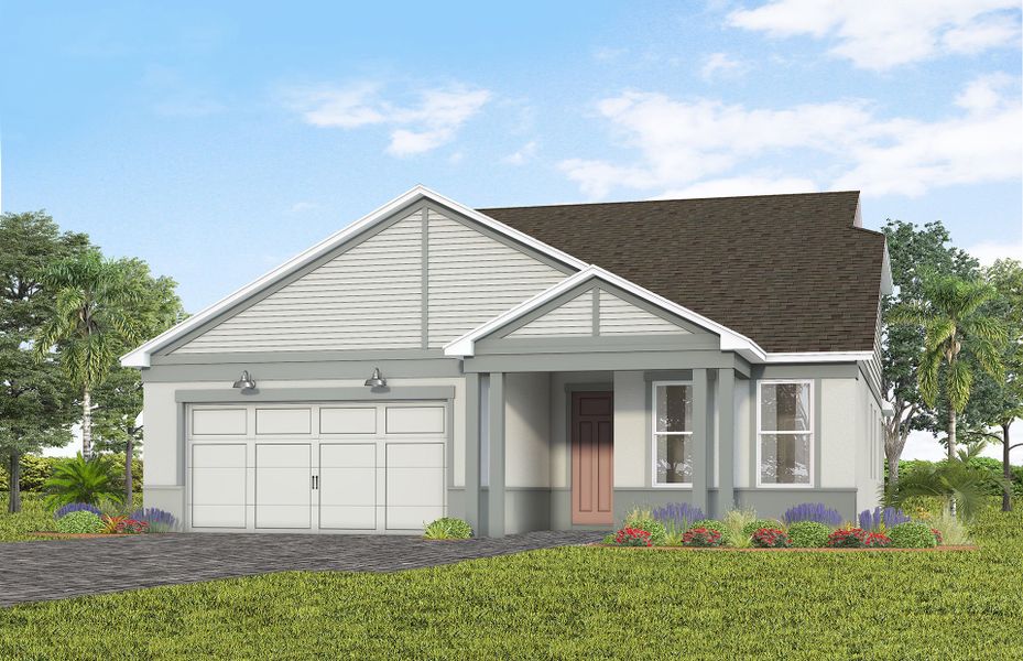 Representative exterior photo of a completed home built from the Mystique Grand by Del Webb in Del Webb Lakehaven, Clermont, FL (Image 18).