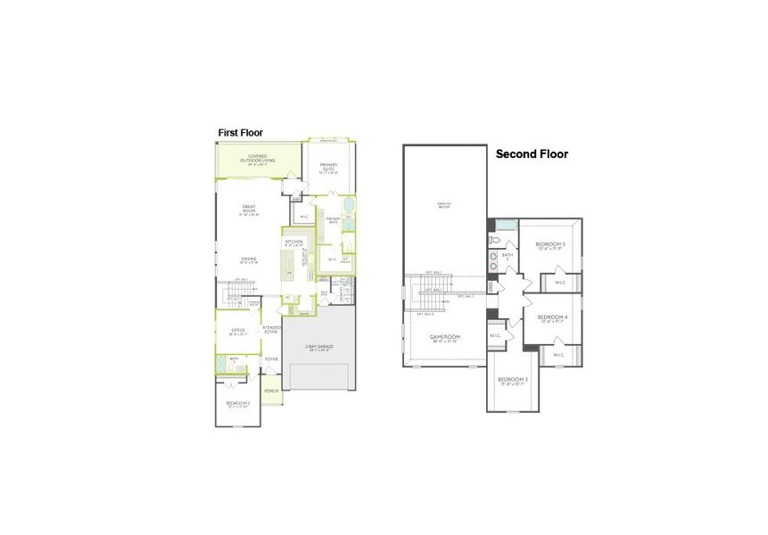 2D floor plan layout of this home in Painted Tree, McKinney, TX (Image 3). 2D floor plan layout of this home in Painted Tree, McKinney, TX (Image 3).