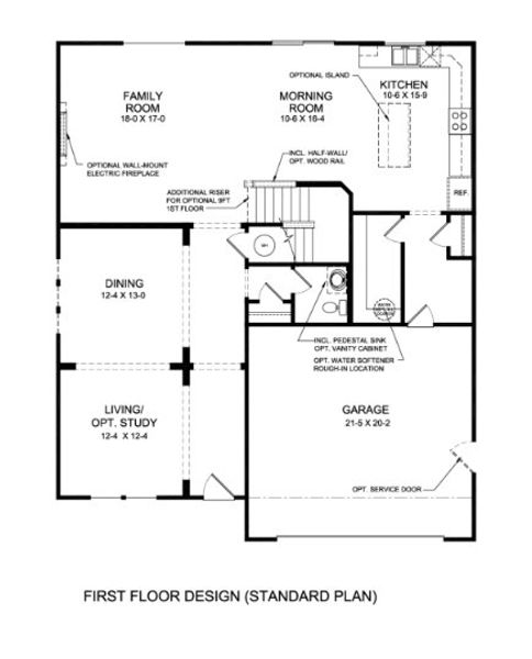 2D floor plan layout for the Breckenridge by Fischer Homes in Three Rivers, Euharlee, GA (Image 4).