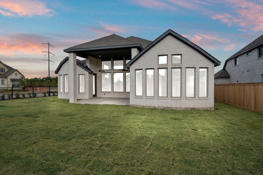 Exterior details and patio area of a home in Bridgeland 55', Cypress (Image 3).