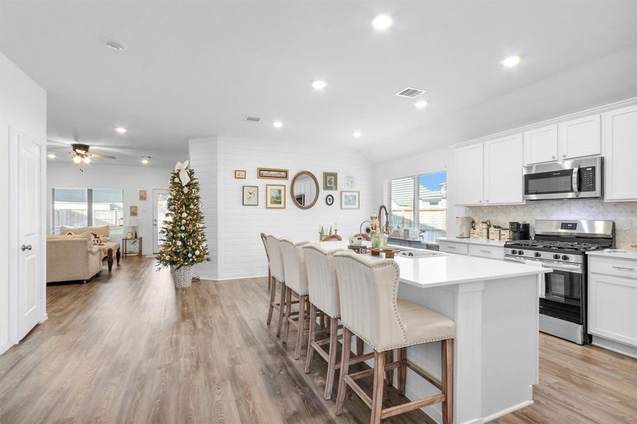 Open plan living areas