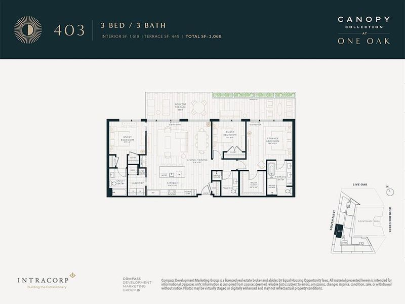 2D floor plan layout of this home in One Oak, Austin, TX (Image 5).